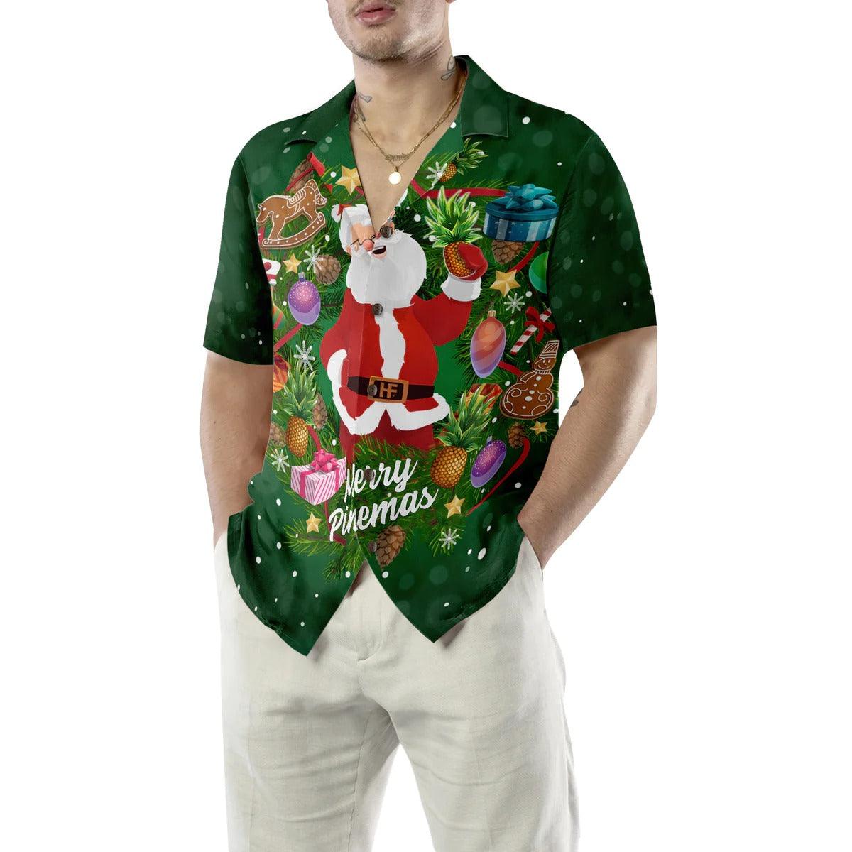 Pineapple Santa Wreath Hawaiian Shirt- Perfect Gift For Lover, Friend, Family - Amzanimalsgift