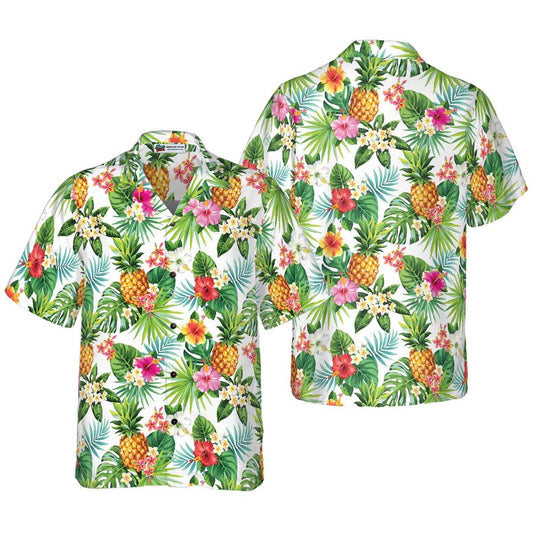 Pineapple Tropical Hawaiian Shirt, Tropical Hawaiian Shirt, Colorful Summer Aloha Shirt For Men Women, Perfect Gift For Husband, Wife, Friend, Family - Amzanimalsgift