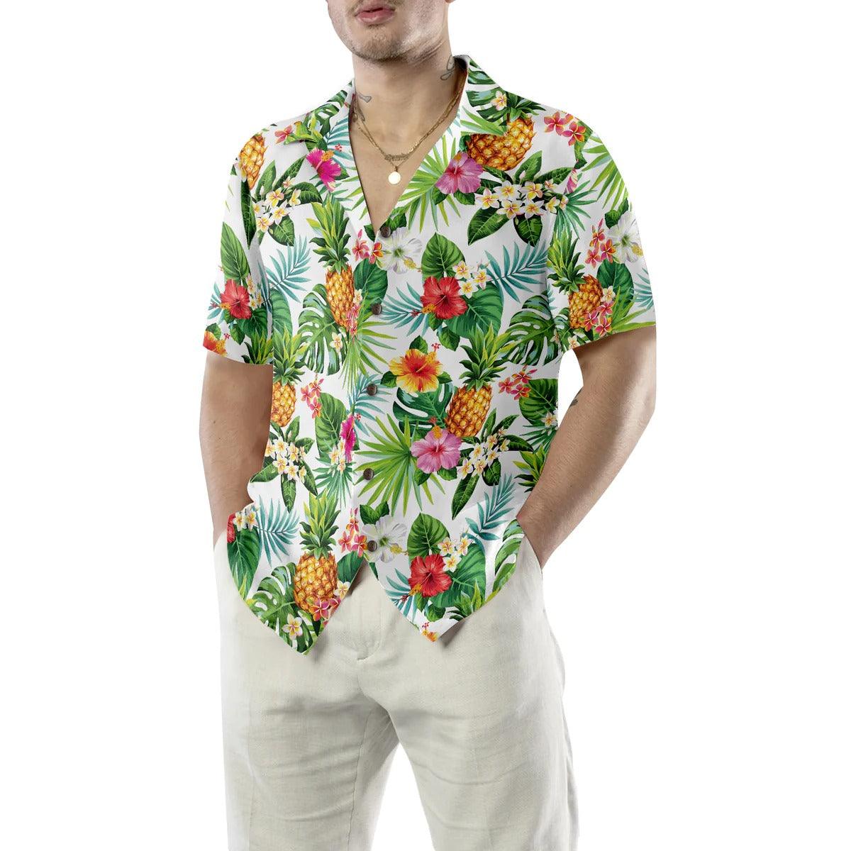 Pineapple Tropical Hawaiian Shirt, Tropical Hawaiian Shirt, Colorful Summer Aloha Shirt For Men Women, Perfect Gift For Husband, Wife, Friend, Family - Amzanimalsgift
