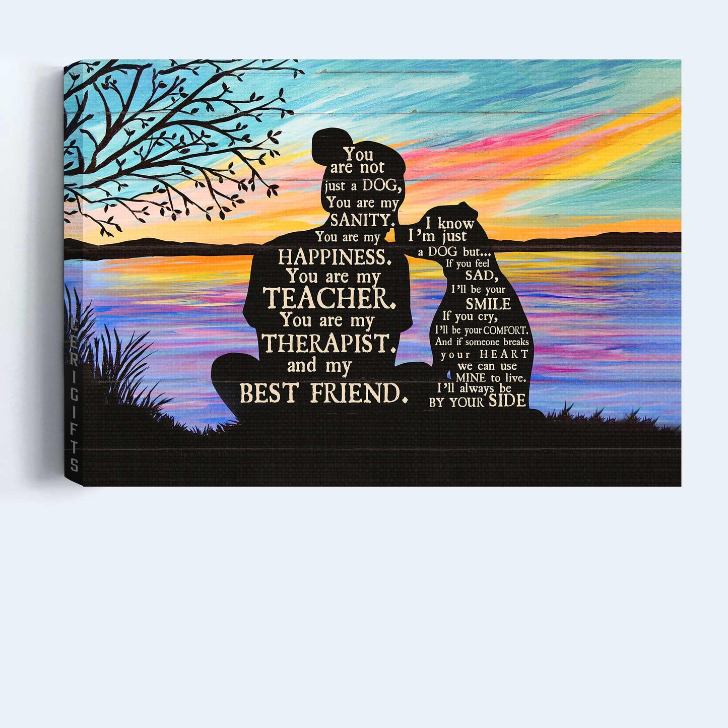 Pit Bull Premium Wrapped Landscape Canvas - Pit Bull, By The Riverside, Shadow, You Are Not Just A Dog, You're My Happiness - Gift For Pit Bull Lovers - Amzanimalsgift
