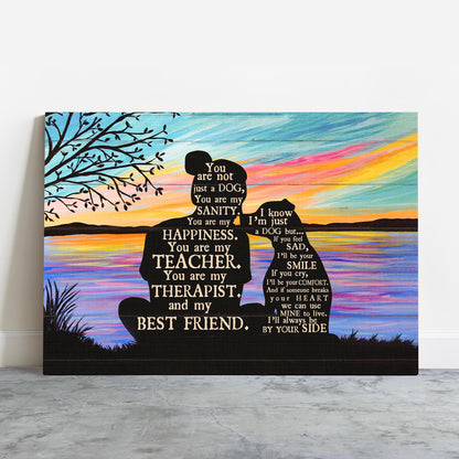 Pit Bull Premium Wrapped Landscape Canvas - Pit Bull, By The Riverside, Shadow, You Are Not Just A Dog, You're My Happiness - Gift For Pit Bull Lovers - Amzanimalsgift