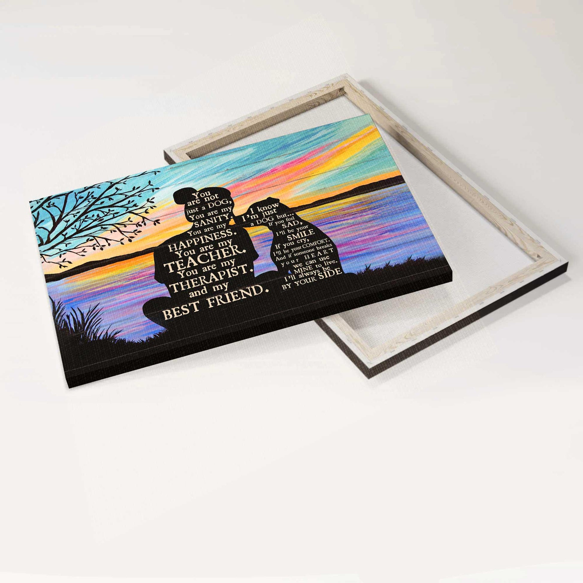 Pit Bull Premium Wrapped Landscape Canvas - Pit Bull, By The Riverside, Shadow, You Are Not Just A Dog, You're My Happiness - Gift For Pit Bull Lovers - Amzanimalsgift