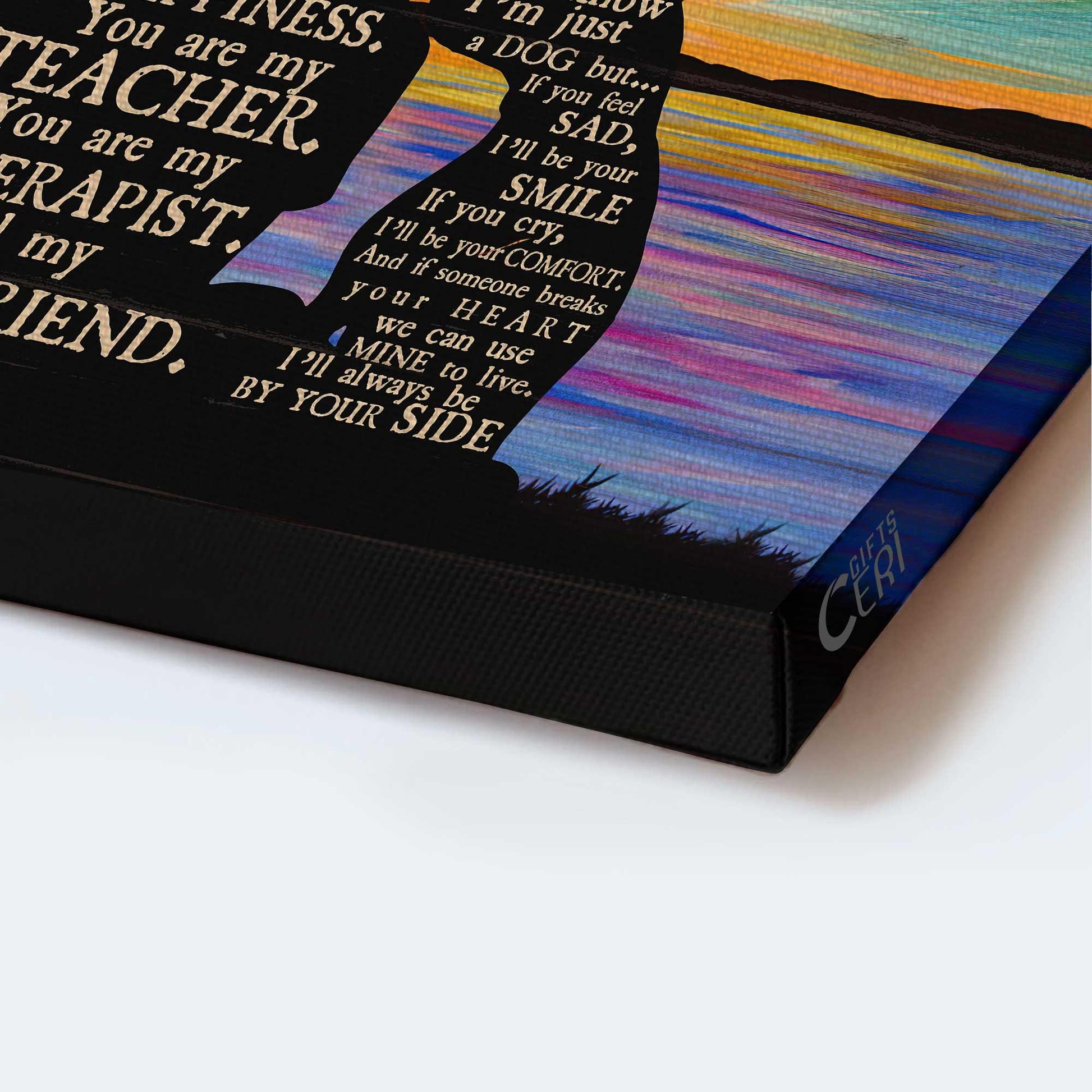 Pit Bull Premium Wrapped Landscape Canvas - Pit Bull, By The Riverside, Shadow, You Are Not Just A Dog, You're My Happiness - Gift For Pit Bull Lovers - Amzanimalsgift