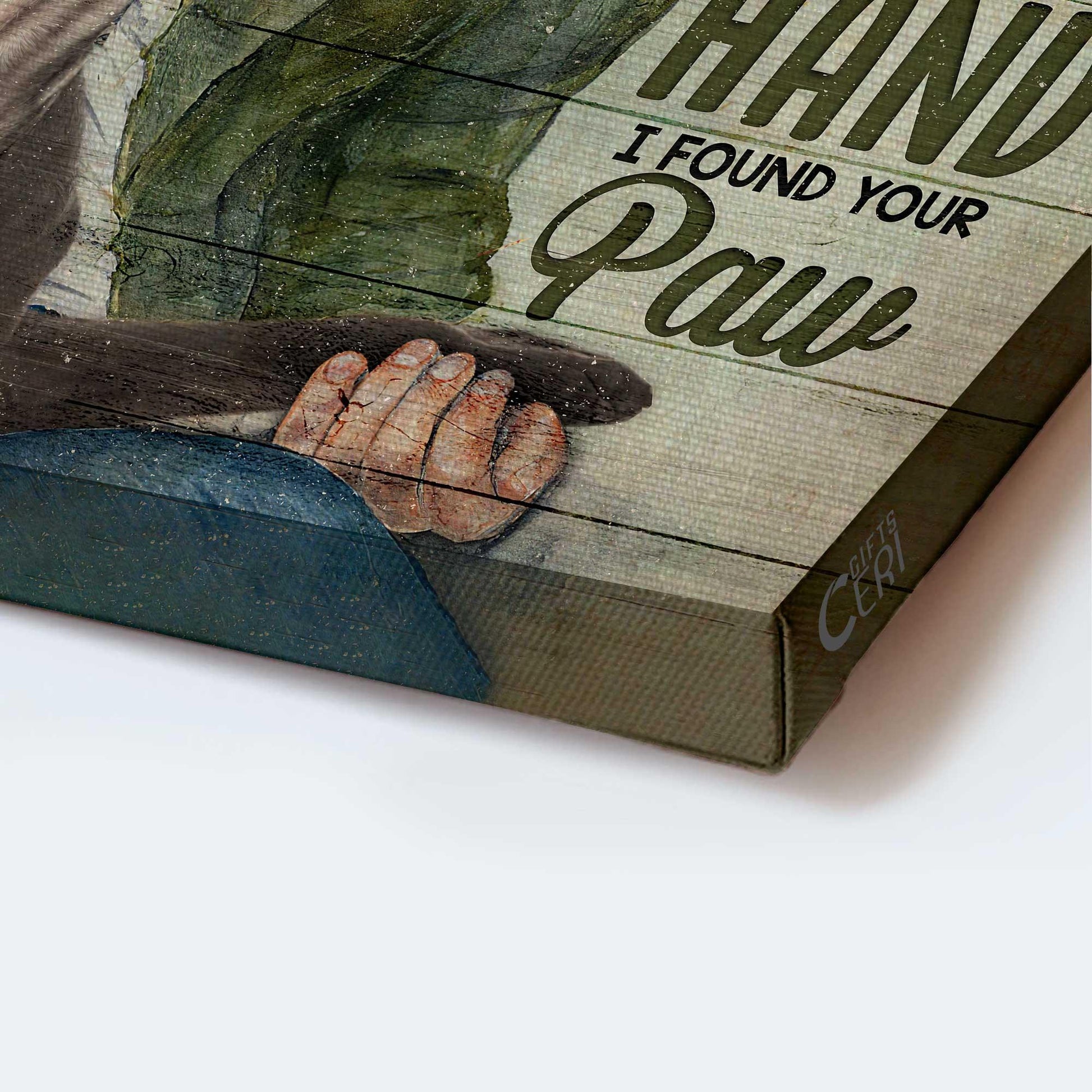 Pit Bull Premium Wrapped Landscape Canvas - Pit Bull, When I needed A Hand I Found My Dog's Paw - Perfect Gift For Pit Bull Lovers - Amzanimalsgift