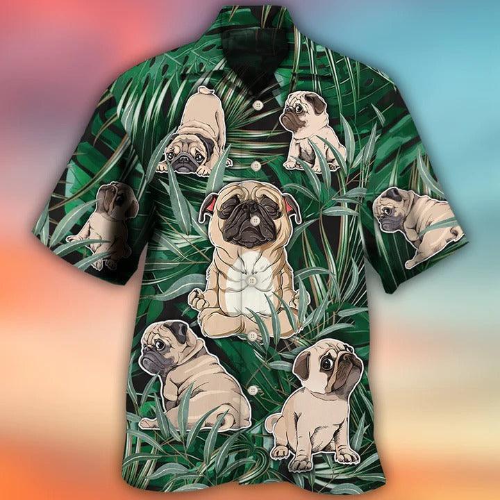 Pitbull Aloha Hawaii Shirt - Pitbull Yoga Tropical Yoga Pose Funny Hawaiian Shirt For Summer - Perfect Gift For Dog Lovers, Friend, Family - Amzanimalsgift