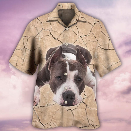 Pitbull Hawaiian Shirt, Dog On The Ground Aloha Hawaiian Shirt For Summer, Gift For Men Women, Dog Lovers, Friends, Family - Amzanimalsgift