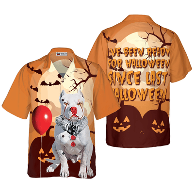 Pitbull Hawaiian Shirt, Halloween, Pitbull Aloha Shirt For Men - Perfect Gift For Pitbull Lovers, Husband, Boyfriend, Friend, Family - Amzanimalsgift