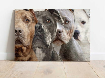 Pitbull Landscape Canvas- Awesome Pitbull - Gift For Pitbull Lovers - Pitbull Landscape Canvas Prints, Wall Art - Amzanimalsgift