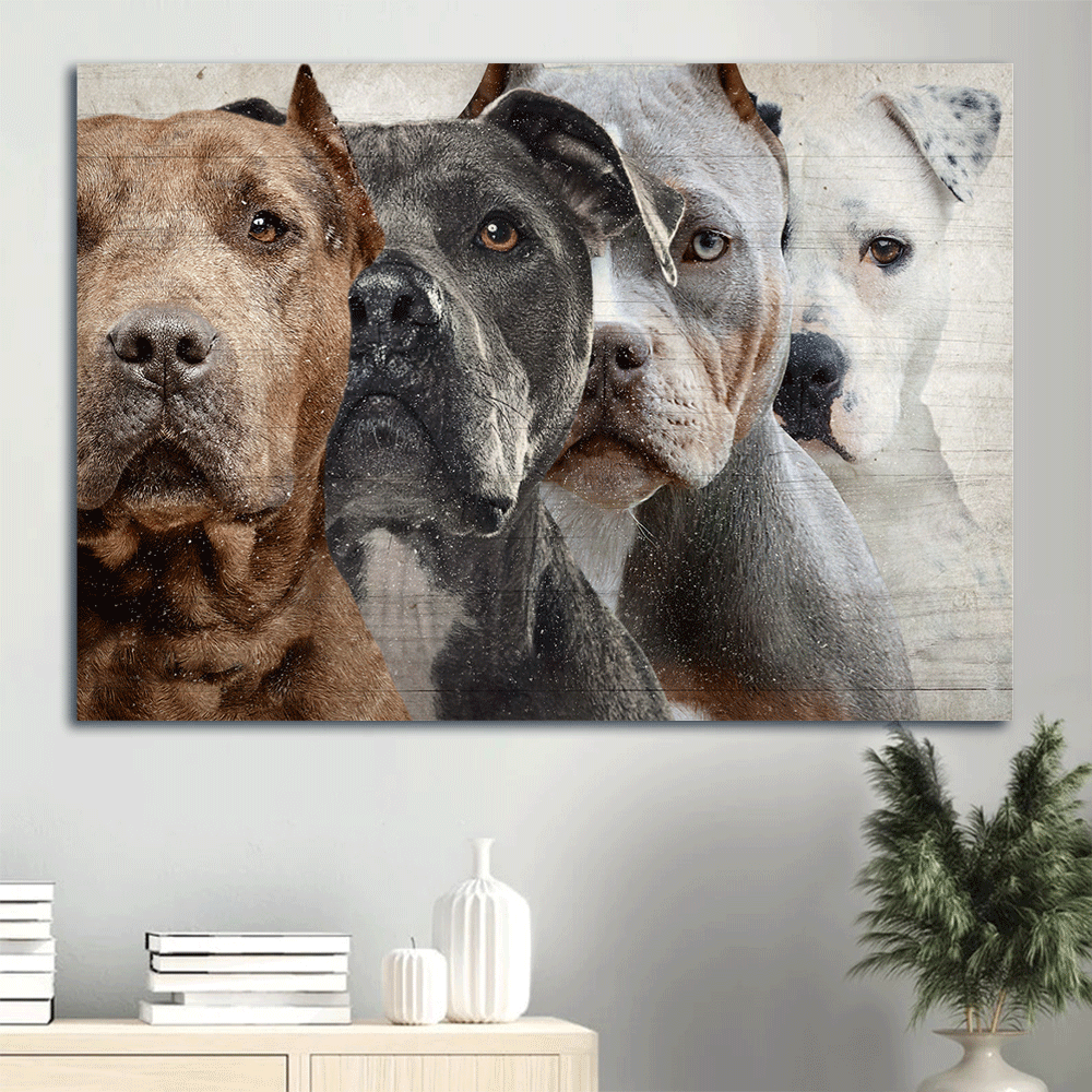 Pitbull Landscape Canvas- Awesome Pitbull - Gift For Pitbull Lovers - Pitbull Landscape Canvas Prints, Wall Art - Amzanimalsgift