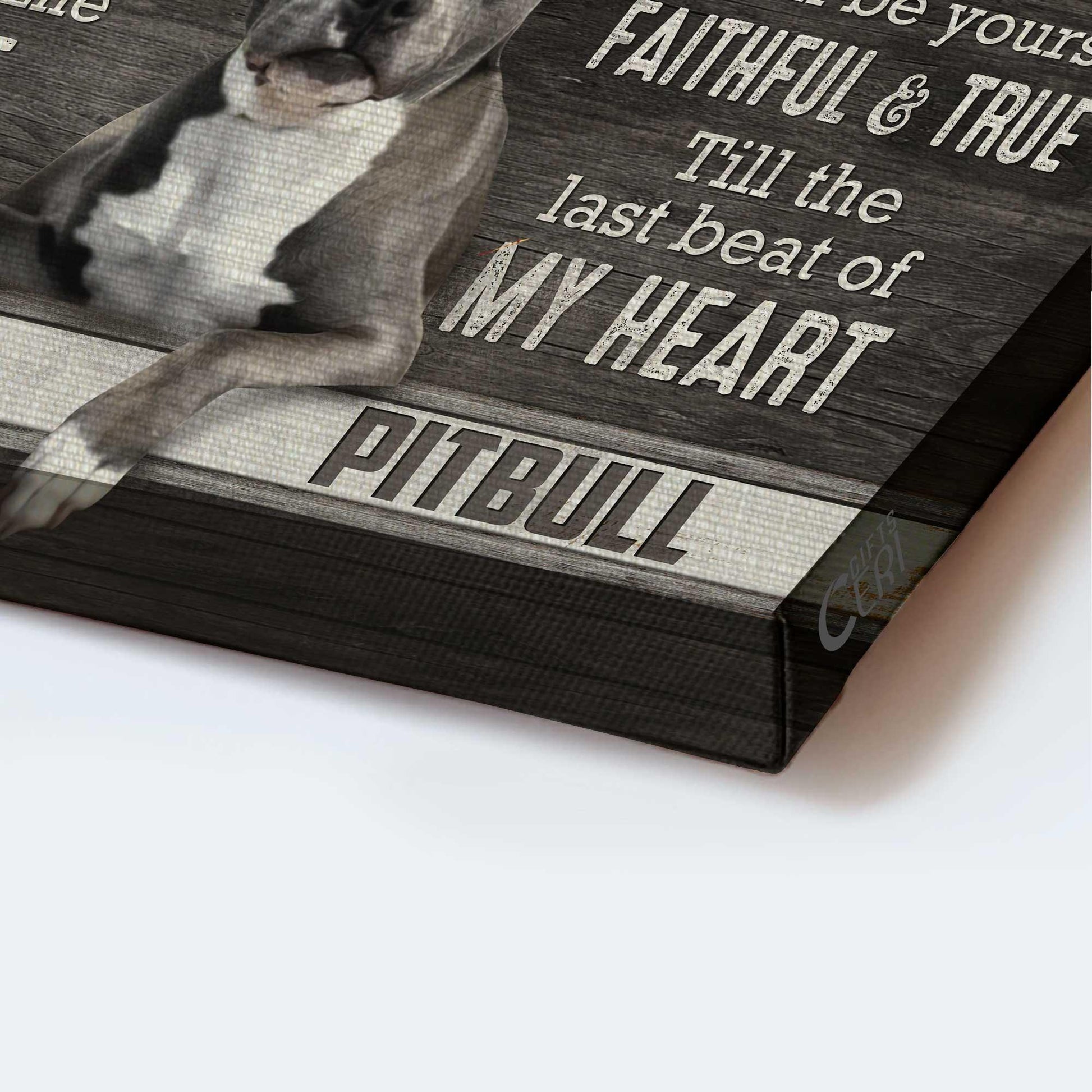 Pitbull Premium Wrapped Landscape Canvas - Pitbull Drawing, Black And White Painting, I Am Your Friend - Perfect Gift For Pitbull Lovers - Amzanimalsgift