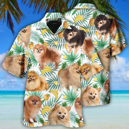 Pomeranian Aloha Hawaii Shirt - Dog Banana Tropical Style Hawaiian Shirt For Summer - Perfect Gift For Dog Lovers, Friend, Family - Amzanimalsgift