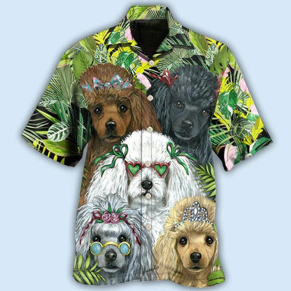 Poodle Aloha Hawaii Shirt - Dog Green Tropical Hawaiian Shirt For Summer - Perfect Gift For Dog Lovers, Friend, Family - Amzanimalsgift