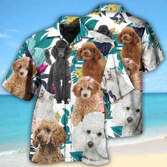 Poodle Aloha Hawaii Shirt - Poodle Lovely Tropical Leaf Hawaiian Shirt For Summer - Perfect Gift For Dog Lovers, Friend, Family - Amzanimalsgift