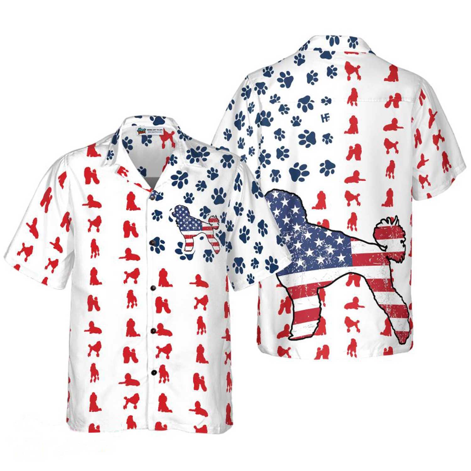 Poodle Aloha Hawaiian Shirts For Summer, Poodles American Flag Hawaiian Shirt For Men Women, Gift For Dog Lovers, 4th Of July Party, Independence Day - Amzanimalsgift