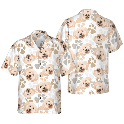 Poodle Hawaiian Shirt, The Paws Poodle Aloha Shirt For Men - Perfect Gift For Poodle Lovers, Husband, Boyfriend, Friend, Family - Amzanimalsgift