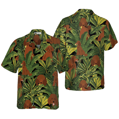 Poodle Hawaiian Shirt, Tropical Summer Poodle Aloha Shirt For Men - Perfect Gift For Poodle Lovers, Husband, Boyfriend, Friend, Family - Amzanimalsgift