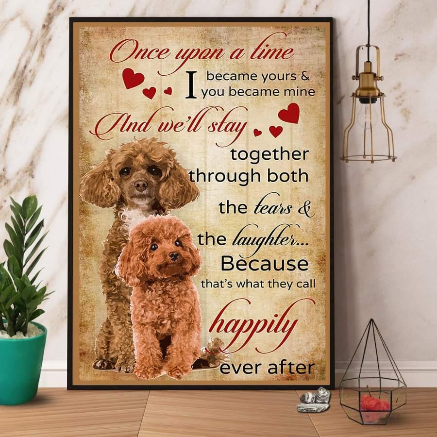 Poodle Portrait Canvas - Poodle Once Upon A Time - Gift For Dog Lovers, Husband, Wife, Daughter, Son, Friends Portrait Canvas, Wall Decor Visual Art - Amzanimalsgift