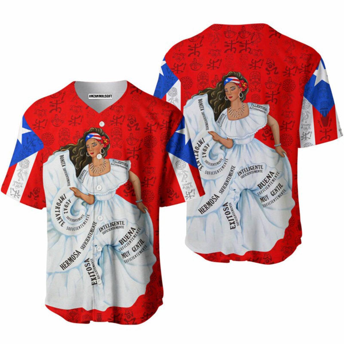 Puerto Rico Baseball Jerseys, Pretty Puerto Rico Girl Baseball Jerseys For Men And Women - Perfect Gift For Friend, Family - Amzanimalsgift