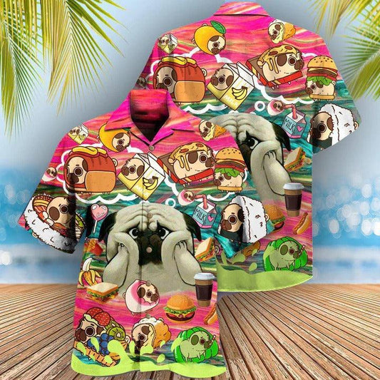 Pug Aloha Hawaii Shirt - Pug Dog What If I Become Foods Hawaiian Shirt For Summer - Perfect Gift For Dog Lovers, Friend, Family - Amzanimalsgift