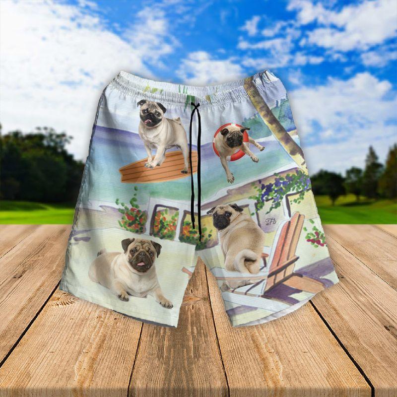 Pug Aloha Hawaiian Shirts For Summer - Dog Art Hawaiian Set Vacation Outfits For Men Women - Gift For Dog Lovers, Dog Mom Dad, Dog Owner - Amzanimalsgift