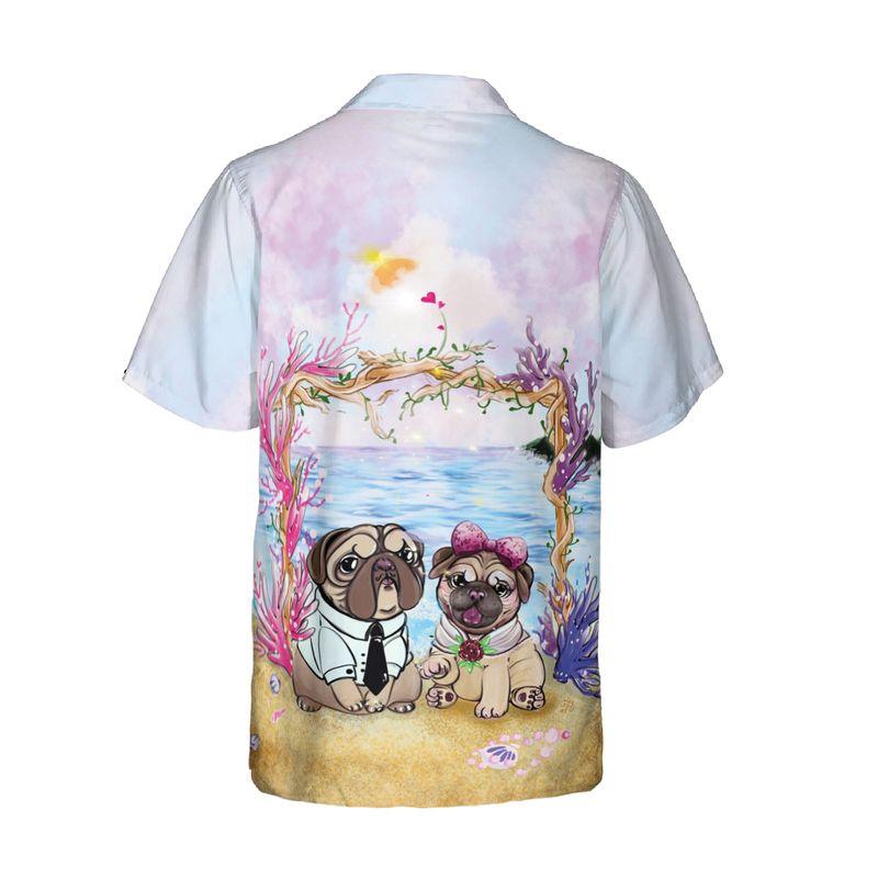 Pug Couple Aloha Hawaiian Shirts For Summer, Dog Valentine Couple Pug Lady Pug Dad Hawaiian Set For Men Women, Gift For Friend, Family, Dog Lovers - Amzanimalsgift