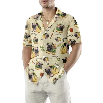 Pug Hawaiian Shirt, Adorable Taco Pugs Aloha Shirt For Men - Perfect Gift For Pug Lovers, Husband, Boyfriend, Friend, Family - Amzanimalsgift