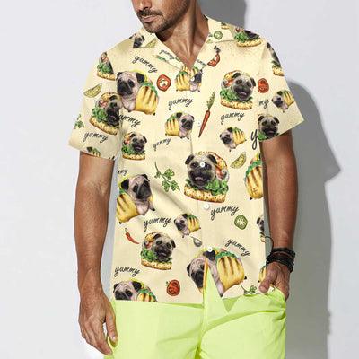 Pug Hawaiian Shirt, Adorable Taco Pugs Aloha Shirt For Men - Perfect Gift For Pug Lovers, Husband, Boyfriend, Friend, Family - Amzanimalsgift