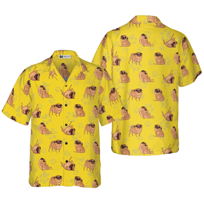 Pugs Hawaiian Shirt, Pugs Life Aloha Shirt For Men - Perfect Gift For Pug Lovers, Husband, Boyfriend, Friend, Family - Amzanimalsgift