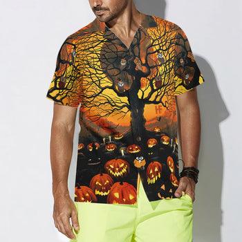 Pumpkin Night Hawaiian Shirt - Perfect Gift For Lover, Friend, Family - Amzanimalsgift