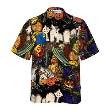 Pumpkin Night Is Coming Hawaiian Shirt, Cemetery Hawaiian Shirt - Perfect Gift For Lover, Friend, Family - Amzanimalsgift