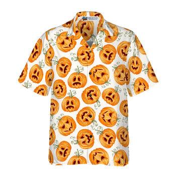 Pumpkin Pattern Halloween Hawaiian Shirt, Halloween Shirt For Men And Women - Perfect Gift For Lover, Friend, Family - Amzanimalsgift