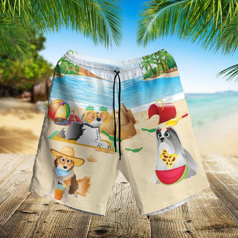 Puppies Dog Aloha Hawaiian Shirts For Summer, Beach Pictures Hawaiian Set Holiday For Men Women, Gift For Dog Lovers, Dog Owner, Dog Mom Dad - Amzanimalsgift