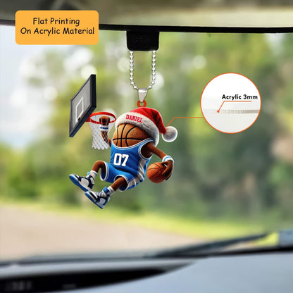 Personalized Basketball Christmas Ornament, Slam Dunk Mascot Jersey, Custom Ornament Christmas Gift, Keychain Bowling, Car Ornament Bowling
