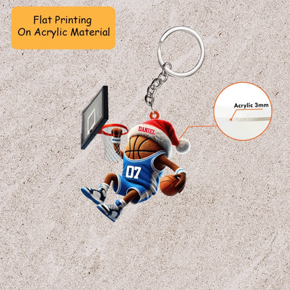 Personalized Basketball Christmas Ornament, Slam Dunk Mascot Jersey, Custom Ornament Christmas Gift, Keychain Bowling, Car Ornament Bowling