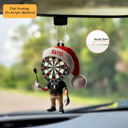Personalized Dart Board Holding Pins Acrylic Ornament, Dart Board Keychain, Car Ornament, Christmas Ornament Gifts