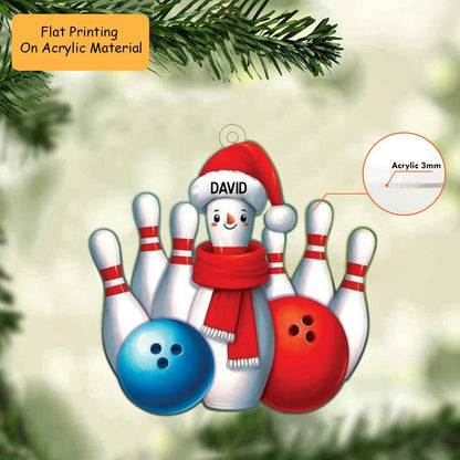 Personalized Bowling Christmas Ornaments, Bowling Christmas Keychain, Car Ornament, Christmas Ornament Gifts