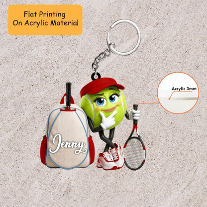 Personalized Christmas Tennis Ornament, Tennis Ball Cool Player, Custom Ornament Christmas Gift, Keychain Tennis Christmas, Car Ornament Tennis Christmas