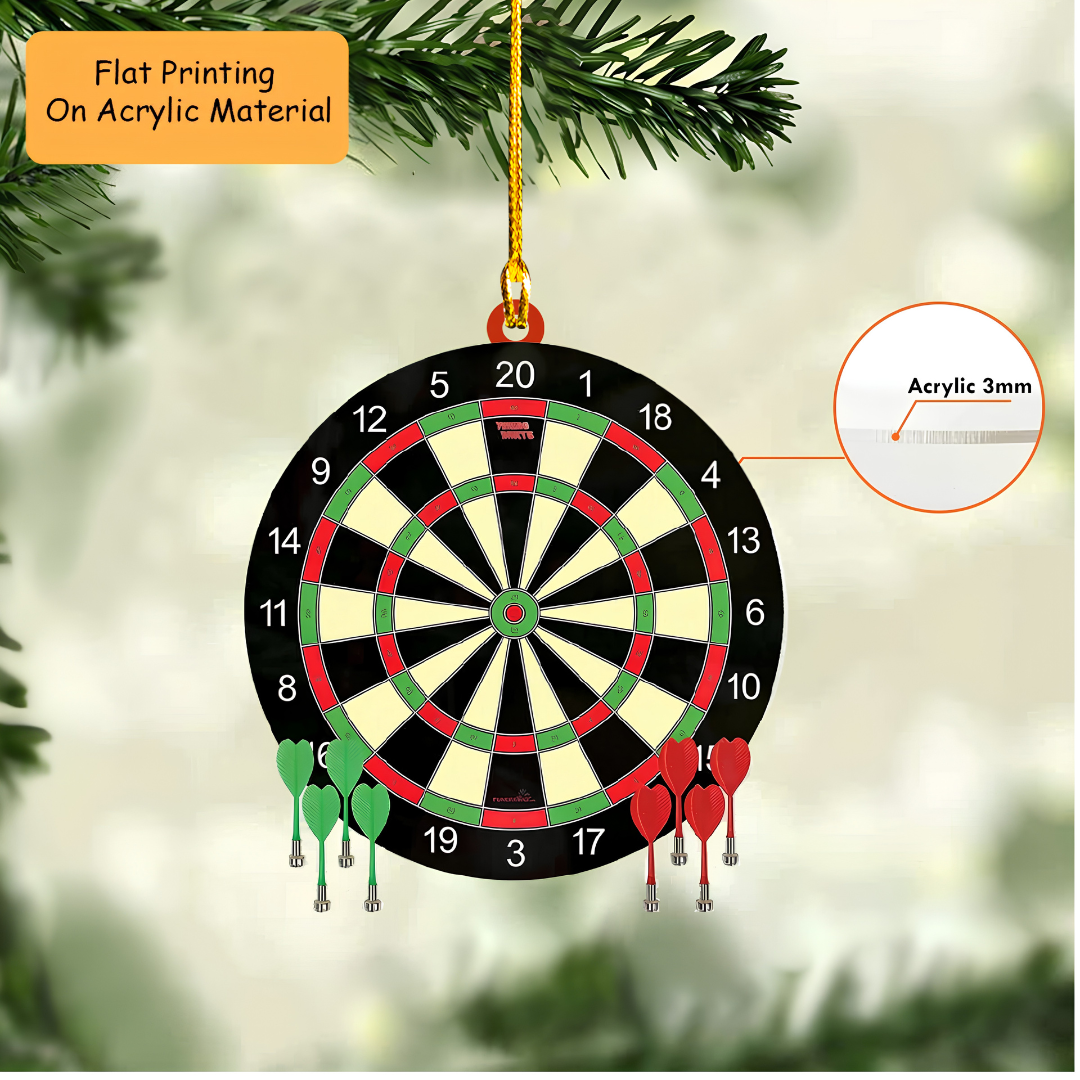 Personalized Christmas Dart Ornament, Darts With Dart Board Christmas, Custom Ornament Christmas Gift, Keychain Dart Christmas, Car Ornament Dart Christmas