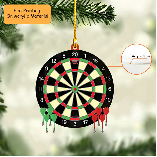 Personalized Christmas Dart Ornament, Darts With Dart Board Christmas, Custom Ornament Christmas Gift, Keychain Dart Christmas, Car Ornament Dart Christmas