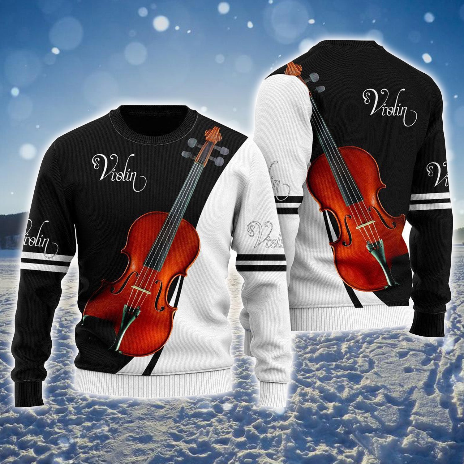 Violin Music Ugly Sweater For Men & Women, Perfect Outfit For Christmas New Year Autumn Winter
