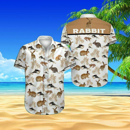 Rabbit Aloha Hawaiian Shirt - Rabbit Summer Pattern Hawaiian Shirt, Tropical Coconut Hawaiian Shirt For Men & Women, Rabbit Lover - Amzanimalsgift