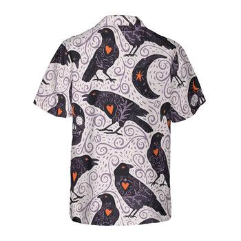 Raven And Skull Halloween Hawaiian Shirt, Halloween Shirt For Men And Women - Perfect Gift For Lover, Friend, Family - Amzanimalsgift