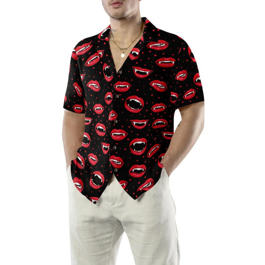 Red Vampire Lips Hawaiian Shirt - Perfect Gift For Lover, Friend, Family - Amzanimalsgift