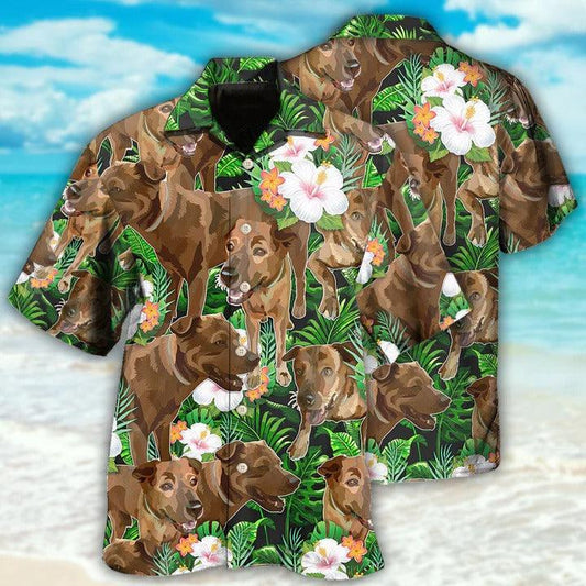 Rhodesian Ridgeback Aloha Hawaii Shirt - Rhodesian Ridgeback Dog Tropical Floral Lovely Style Hawaiian Shirt For Summer - Perfect Gift For Dog Lovers, Friend, Family - Amzanimalsgift
