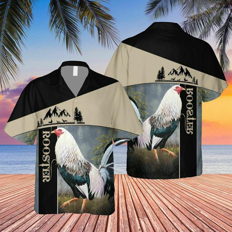 Rooster Aloha Hawaiian Shirt - Love Rooster Chickens Pattern Hawaiian Shirt, Forest Rooster Hawaiian Shirt For Men & Women, Rooster Lover - Amzanimalsgift