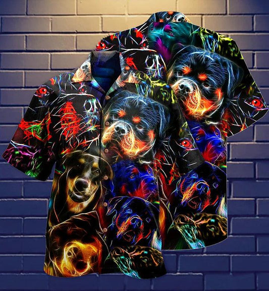 Rottweiler Aloha Hawaii Shirt - Rottweiler Dogs Bubby Style Hawaiian Shirt For Summer - Perfect Gift For Dog Lovers, Friend, Family - Amzanimalsgift