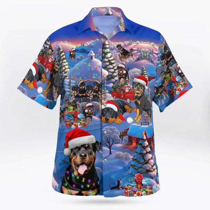 Rottweiler Christmas Hawaii Shirt - Dog Hawaii Shirt - Perfect Gift For Dog Lovers, Friend, Family - Amzanimalsgift