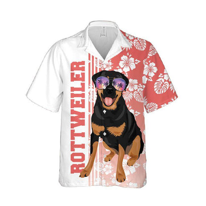 Rottweiler Dog Aloha Hawaiian Shirts For Summer, Tropical Hawaiian Shirt For Men Women Outfit, Beachwear Gift For Dog Lovers, Friend, Dog Mom Dad - Amzanimalsgift