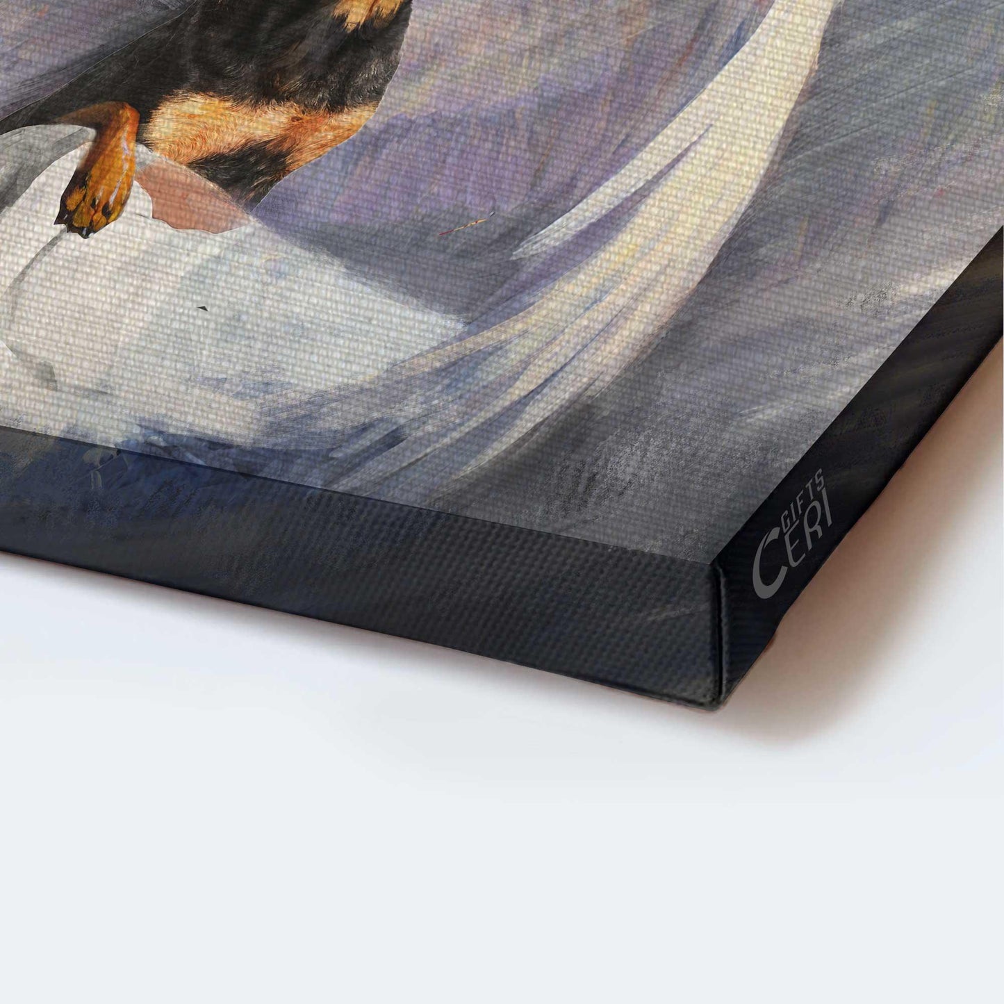 Rottweiler Landscape Canvas- Sleeping man, Rottweiler, Beautiful Wings, I'll protect you - Gift for dog lover- Dog Landscape Canvas Prints, Wall Art - Amzanimalsgift