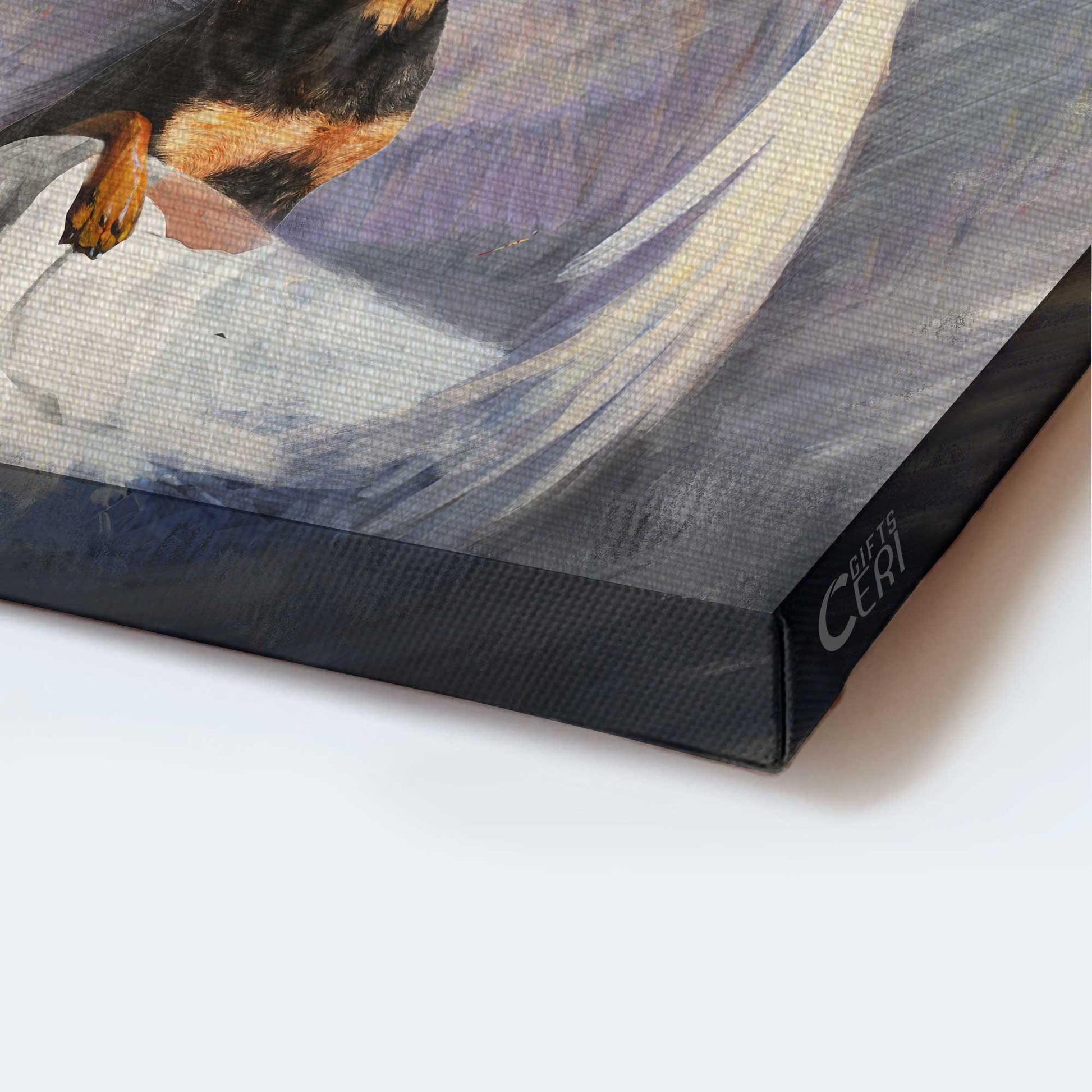 Rottweiler Landscape Canvas- Sleeping man, Rottweiler, Beautiful Wings, I'll protect you - Gift for dog lover- Dog Landscape Canvas Prints, Wall Art - Amzanimalsgift